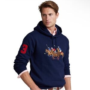 Polo by Ralph Lauren Dark Blue Hoodie with Polo Player Design